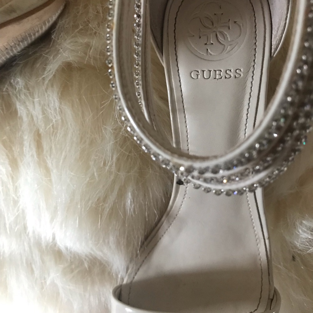 GUESS CRYSTAL ANKLE NUDE HEELS - Picture 5 of 5